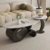 Oval slate Coffee table & round side table for Living room