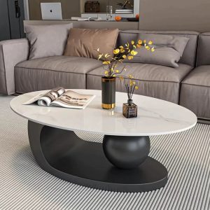 Coffee table oval slate for Living room