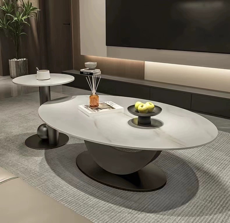 Oval slate Coffee table & side table for Home office,Living room