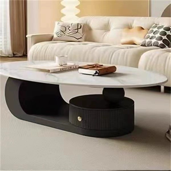 Modern slate coffee table with drawer for home office,living