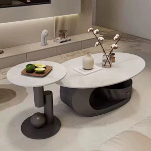 Oval slate Coffee table & side table  for Home office,Living room