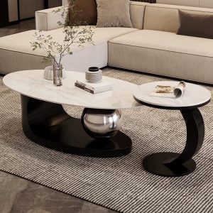 Oval Coffee table & side table  for Home office,Living room