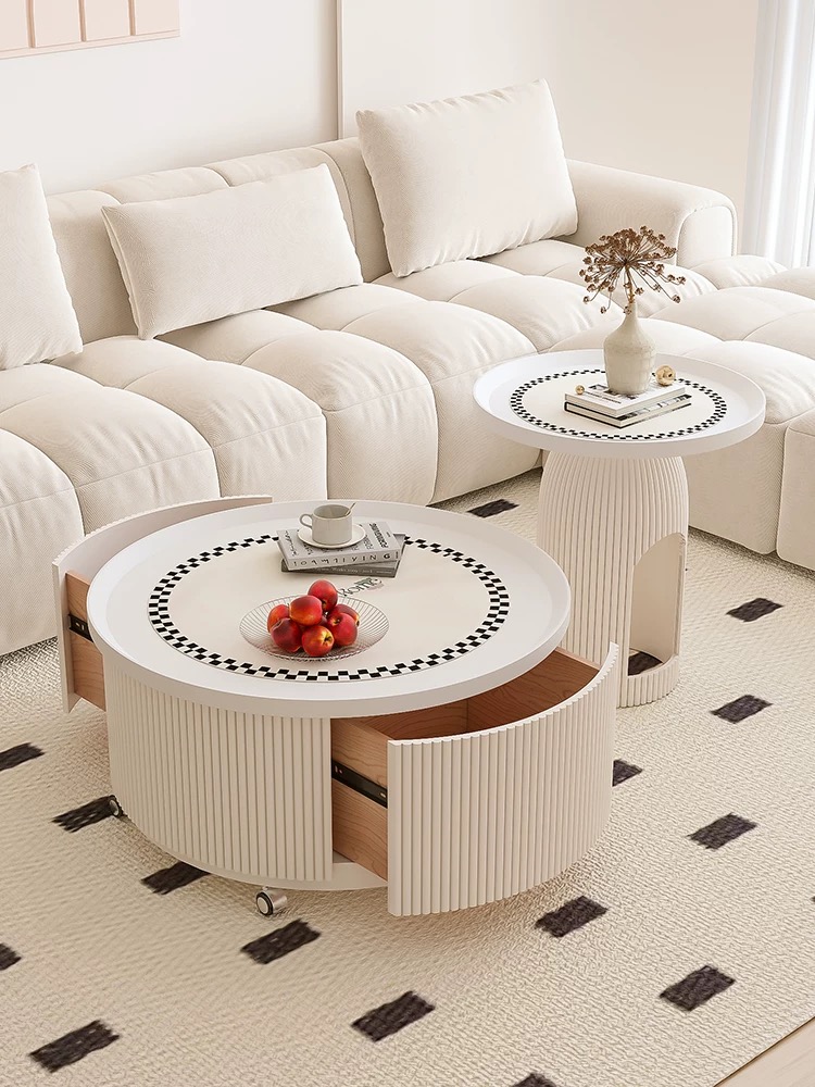 Modern coffee table & side table,Cream style
