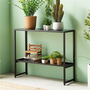 Contemporary metal plant stand 2 tier