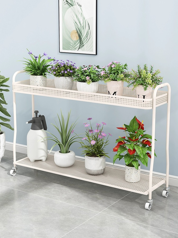 Garden cart flower pot stand with wheels,For home patio garden flower shop