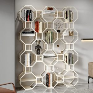 Creative honeycomb bookshelf , Modern tall display rack
