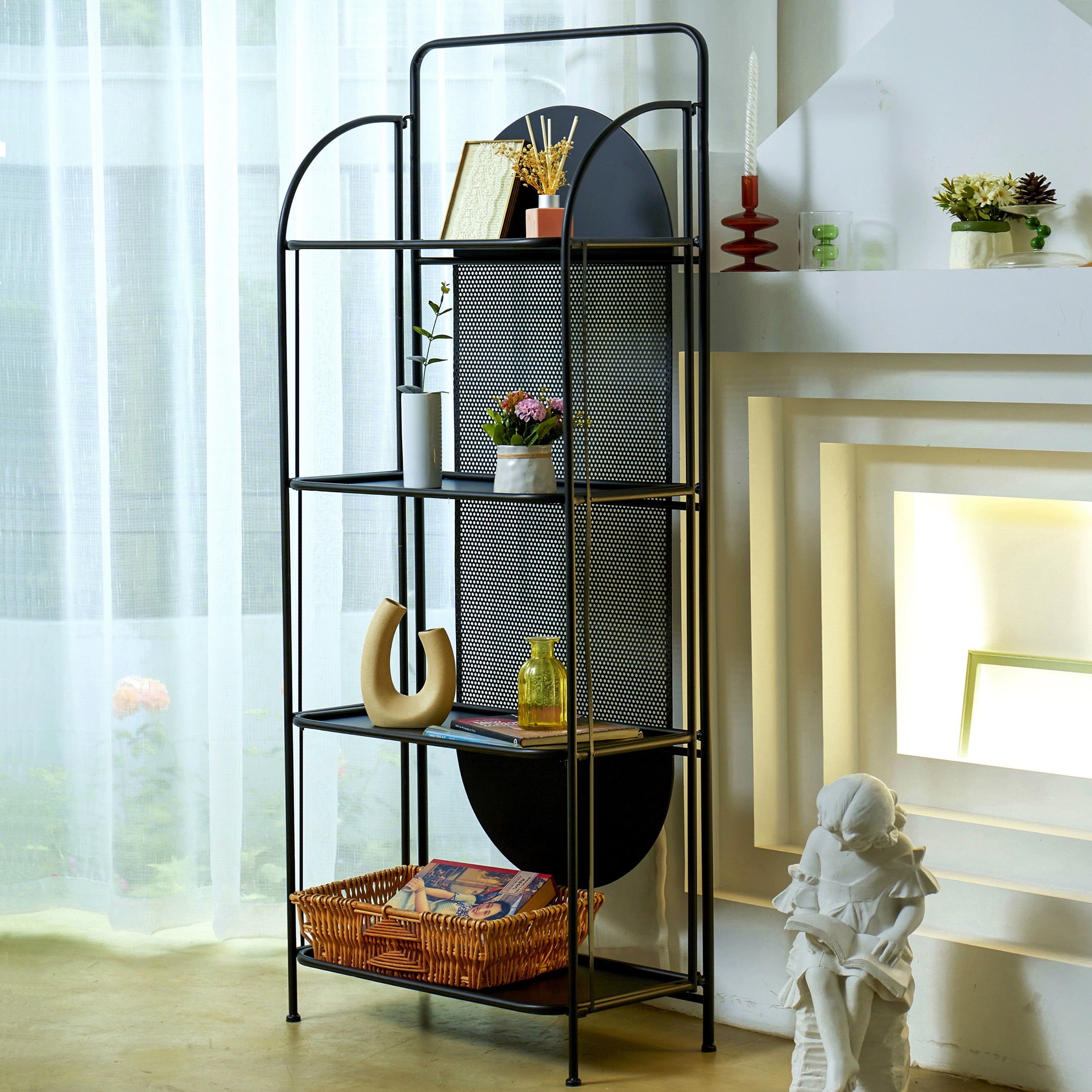 4 tier metal folding shelf