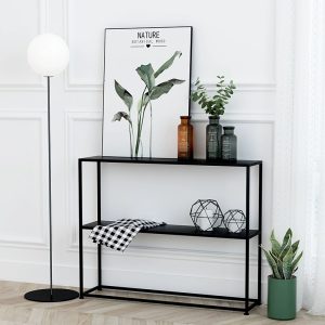 Modern console table Black,Entry sofa table