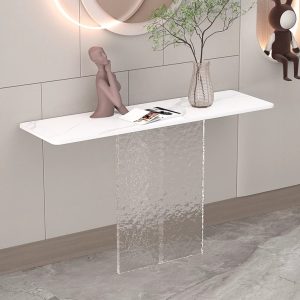 Slate console table with acrylic water ripple base for Home living,Entry