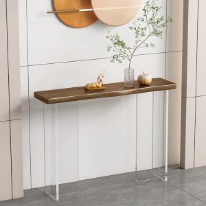 Entry wooden console table with clear acrylic base,for Home,Office