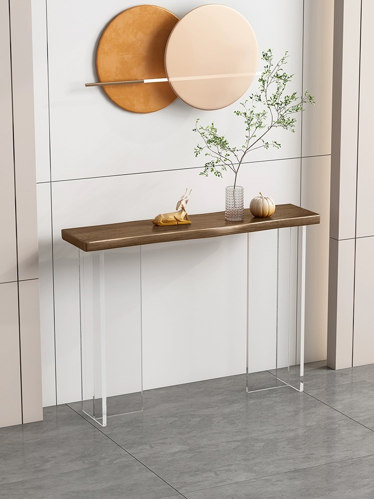 Entry wooden console table with clear acrylic base,for Home,Office