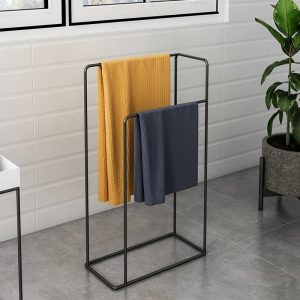 Standing bathroom 2 tier towel rack