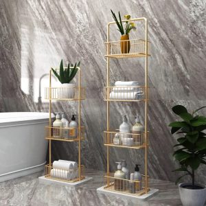 Bathroom  tier towel rack stand with marble base