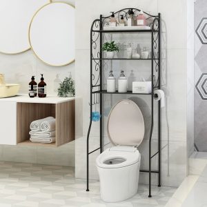 3 tier bathroom over the toilet storage shelf