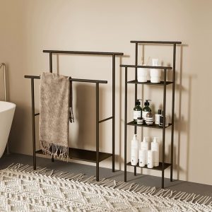 Freestanding towel rack ,3 tier bathroom shelf