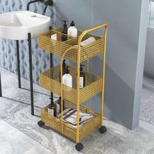 3 Tier bathroom accessories shelf storage cart