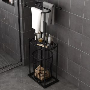 Metal towel rack for bathroom
