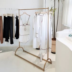 Moveable Metal Clothes Rail Storage Garment Shelf Disp lay Hanging Stand Rack