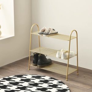 Classic metal 3 tier shoe rack for Entryway,closet