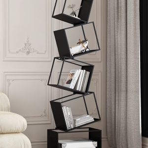 Modern black bookshelf decorative for Living room,Home office