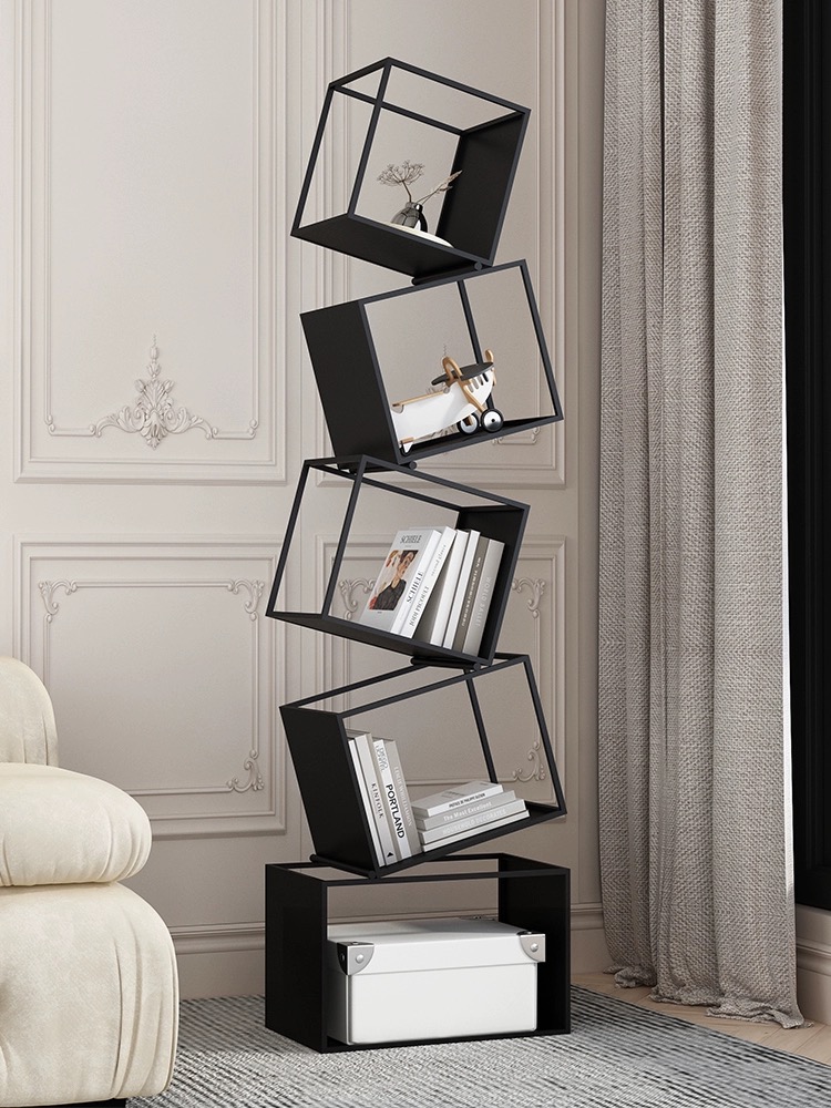 Modern black bookshelf decorative for Living room,Home office